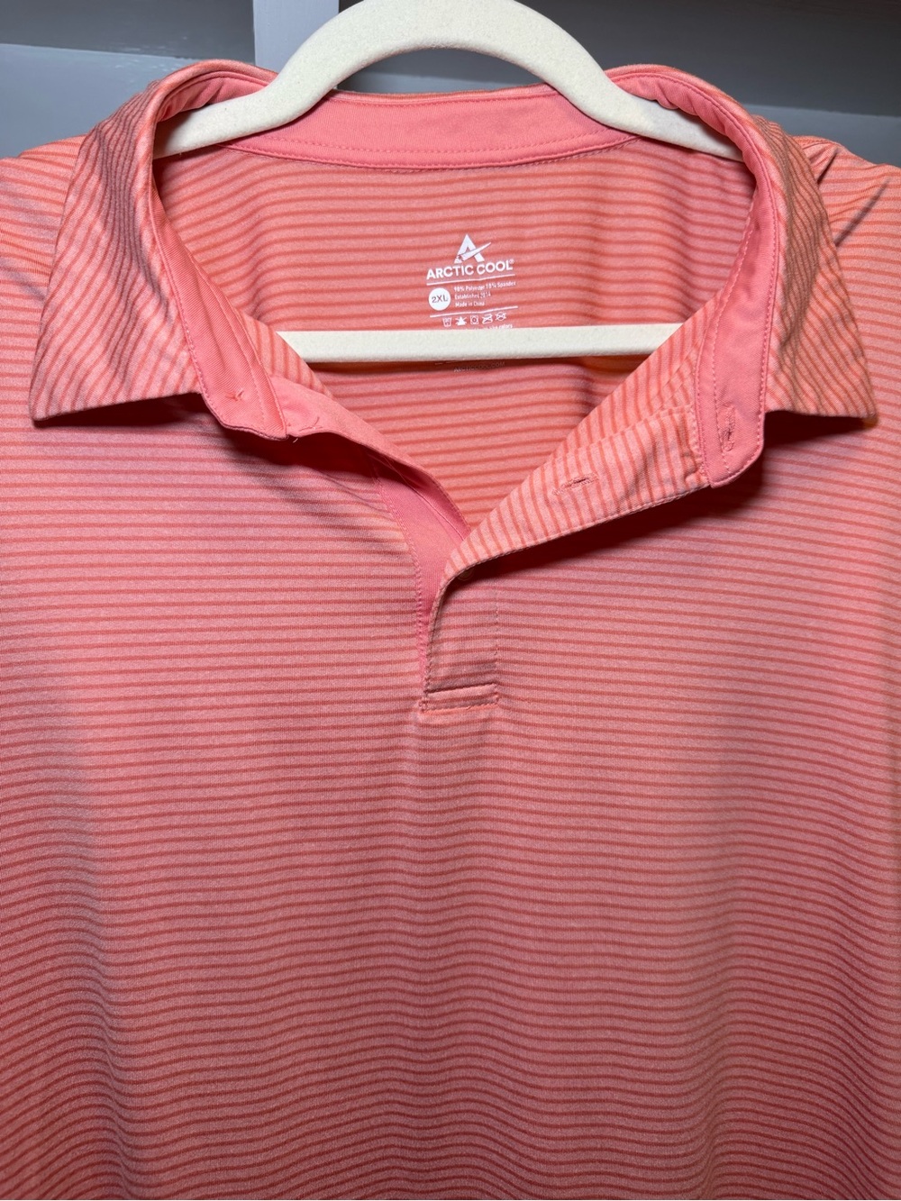Men’s Pink Stripe Polo Top